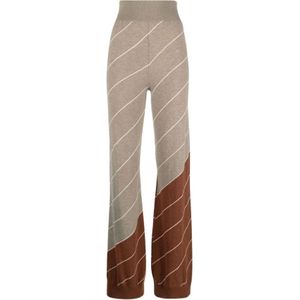 Stella McCartney, Dames, Broeken, Veelkleurig, Maat: 2XS Wol,