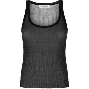 Max Mara, Dames, Tops, Zwart, Maat: M Zijde,