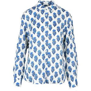 MC2 Saint Barth, Dames, Blouses & Shirts, Veelkleurig, Maat: S Linnen,