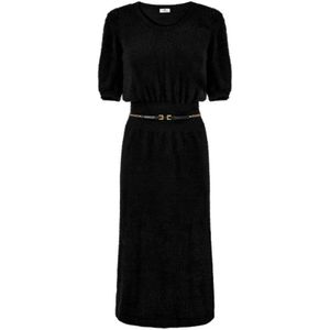 Elisabetta Franchi, Dames, Jurken, Zwart, Maat: XS Polyamide,