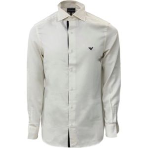 Emporio Armani, Heren, Overhemden, Wit, Maat: S Katoen,