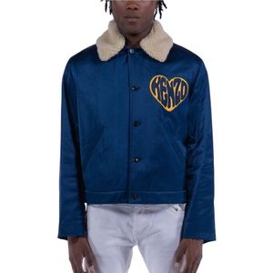 Kenzo, Heren, Jassen, Blauw, Maat: L Katoen,