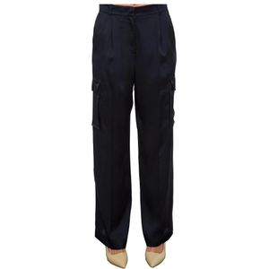 Marella, Dames, Broeken, Blauw, Maat: XS Zijde,