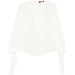 Max Mara Studio, Dames, Blouses & Shirts, Wit, Maat: M Zijde,