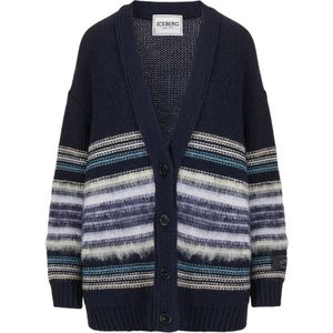 Iceberg, Dames, Truien, Blauw, Maat: S Wol,