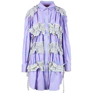 Msgm, Dames, Jurken, Paars, Maat: 2XS Katoen,