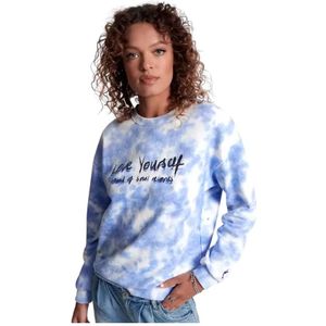 One Teaspoon, Dames, Sweatshirts & Hoodies, Blauw, Maat: 2XS Katoen,