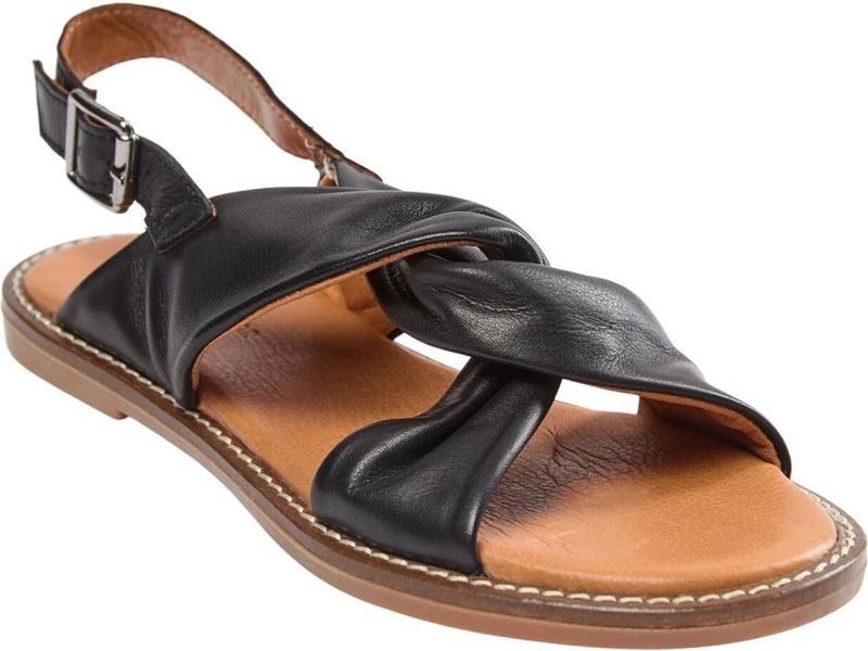 Sofie Schnoor - Zwarte Sandaal - Dames - Leer - Met Brede Banden