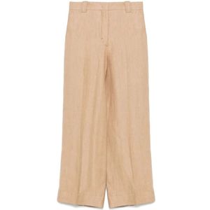 Incotex, Dames, Broeken, Beige, Maat: M Linnen,