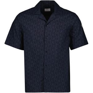 Moncler Korte mouwen shirt Herfst-Winter Collectie , Blue , Heren , Maat: M