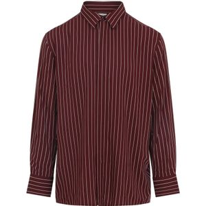 Saint Laurent, Heren, Overhemden, Bruin, Maat: L Viscose,