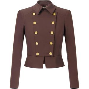 Elisabetta Franchi, Dames, Jassen, Bruin, Maat: XS Katoen,