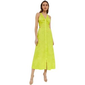 Ganni, Dames, Jurken, Groen, Maat: L Poliester,