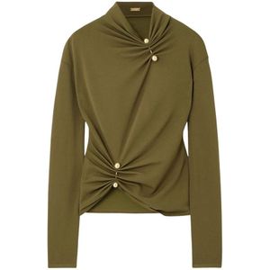 Cult Gaia, Dames, Blouses & Shirts, Groen, Maat: M Nylon,