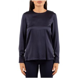 Max Mara Studio, Dames, Blouses & Shirts, Blauw, Maat: 2XS