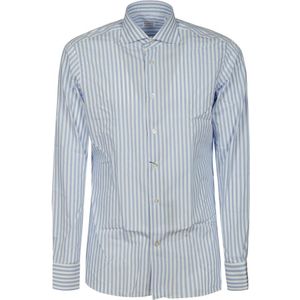 Borriello Napoli, Heren, Overhemden, Blauw, Maat: 2XL Katoen,