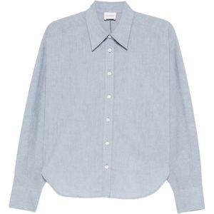 Closed, Dames, Blouses & Shirts, Blauw, Maat: S