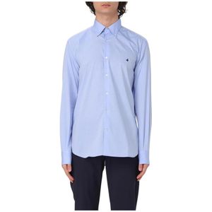 Brooksfield, Heren, Overhemden, Blauw, Maat: M Katoen,