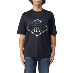 Emporio Armani, Heren, Tops, Zwart, Maat: M Katoen,