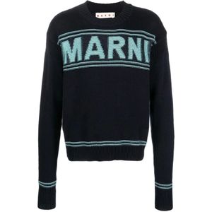 Marni, Heren, Truien, Blauw, Maat: S Katoen,