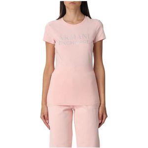 Armani Exchange - T-shirt - Roze - Katoen