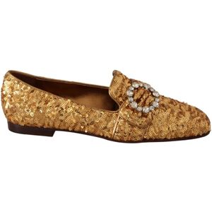 Dolce & Gabbana - Loafers - Goud - Mordore en Paillette - Leren Binnenzool