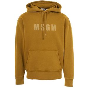Msgm, Heren, Sweatshirts & Hoodies, Groen, Maat: L