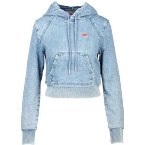 Diesel, Dames, Sweatshirts & Hoodies, Blauw, Maat: S Katoen,