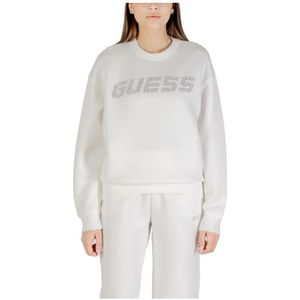 Guess, Dames, Sweatshirts & Hoodies, Wit, Maat: XS Viscose,
