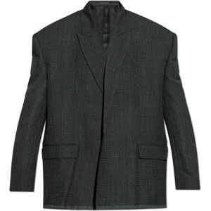 Balenciaga, Heren, Jassen, Grijs, Maat: M Wol,