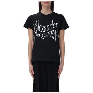 Alexander McQueen, Dames, Tops, Zwart, Maat: 3XS Katoen,