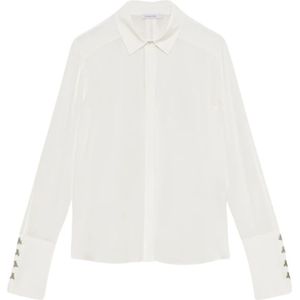 Patrizia Pepe, Dames, Blouses & Shirts, Wit, Maat: M Viscose,