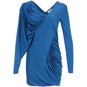 Saint Laurent, Dames, Jurken, Blauw, Maat: M Viscose,