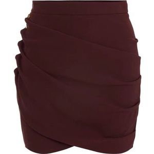 Elisabetta Franchi, Dames, Rokken, Bruin, Maat: XS Satijn,