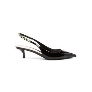 Gucci Nero Patent Leren Slingback Hakken , Black , Dames , Maat: 40 1/2 EU