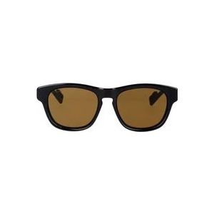Gucci Vintage sportieve zonnebril met cut-out G detail , Black , Heren , Maat: 53 MM