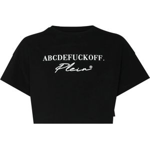 Philipp Plein, Dames, Tops, Zwart, Maat: XL Katoen,