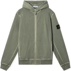 Stone Island, Heren, Sweatshirts & Hoodies, Groen, Maat: XL Katoen,