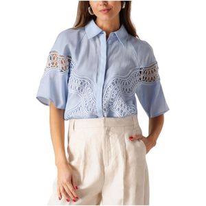 Copenhagen Muse, Dames, Blouses & Shirts, Blauw, Maat: M