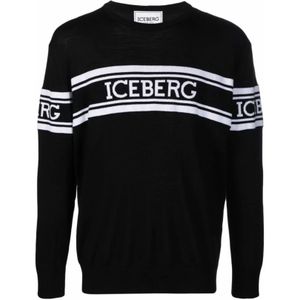 Iceberg, Heren, Truien, Zwart, Maat: L Katoen,