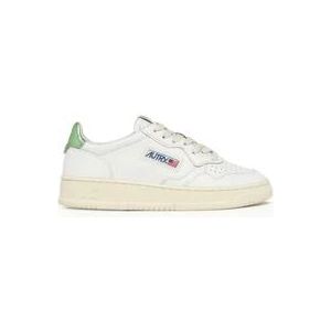 Autry Witte Sneakers met Metallic Groene Hiel , White , Heren , Maat: 38 EU