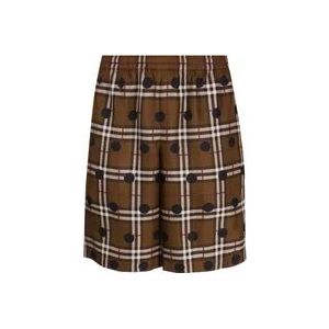 Burberry Zijden Polka Dot Shorts , Brown , Heren , Maat: S