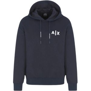 Armani Exchange, Heren, Sweatshirts & Hoodies, Blauw, Maat: M Poliester,