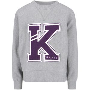Kenzo, Heren, Sweatshirts & Hoodies, Grijs, Maat: XL Katoen,