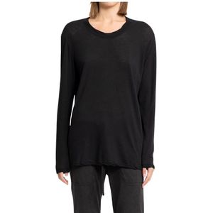 James Perse - Longsleeve Jersey Tee - Zwart - Dames