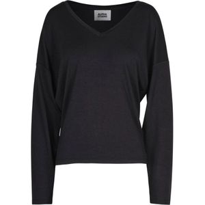 Alpha Studio, Dames, Truien, Zwart, Maat: S Jersey,