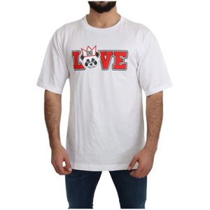 Dolce & Gabbana - T-shirt - Wit - Panda Love Print - 100% Katoen
