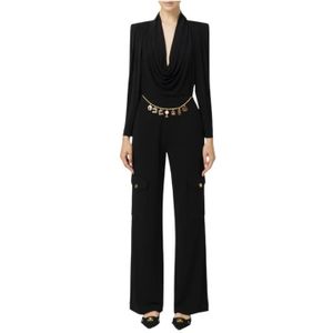Elisabetta Franchi, Dames, Jumpsuits & Playsuits, Zwart, Maat: XS