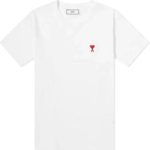 Ami Paris, Heren, Tops, Wit, Maat: S Katoen,