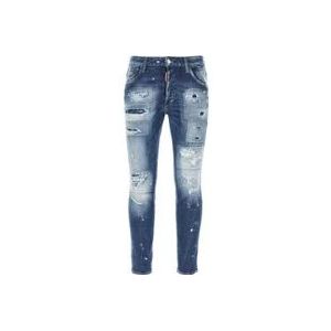 Dsquared2 Stretch Skater Jeans , Blue , Heren , Maat: S